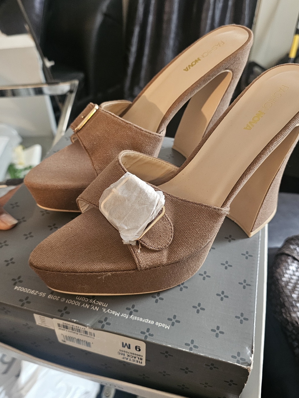Vionic Brown Platform Mule Heels